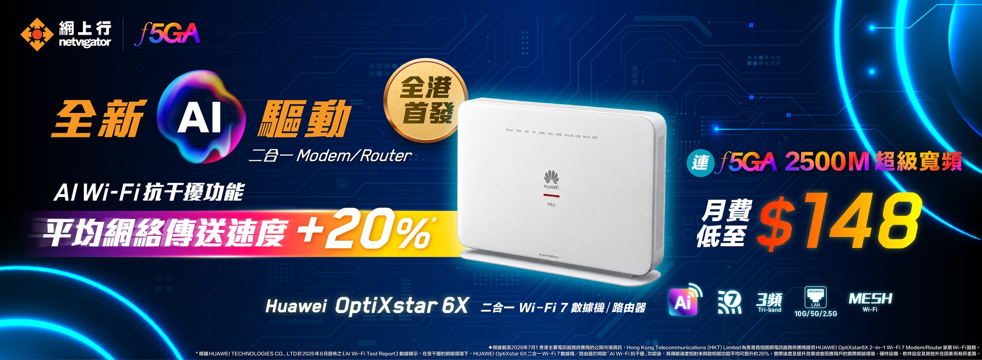 Huawei OptiXstar 6X Router 月費低至$148